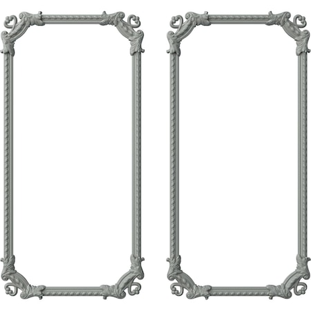 Ekena Millwork 31-in. W x 62-in. H Devon Rope Panel Moulding Kit Double Panel PMLKDE31X62B